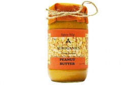 Auroganics Spicy Nip Peanut Butter   Glass Jar  350 grams